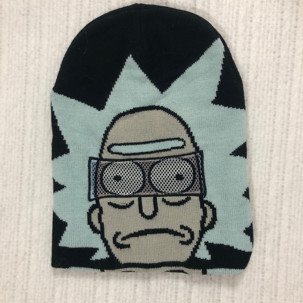 Rick and Morty Adult Swim Rick Sanchez Goggles Black Knit Beanie Hat 2018
